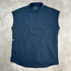 FIGS Scrub Top Womens S Blue Technical Collection Mandarin Collar Sleeveless